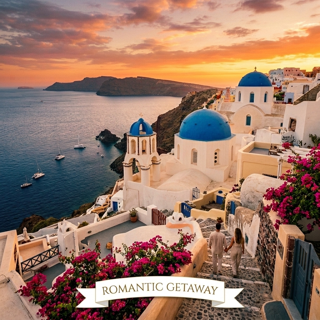 Santorini - romantic getaway filtru